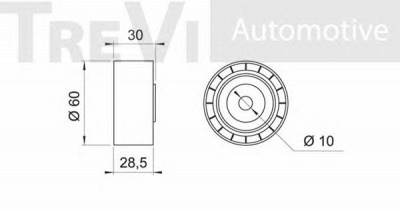 TREVI AUTOMOTIVE td1189 -  Паразитный / Ведущий ролик, зубчатый ремень